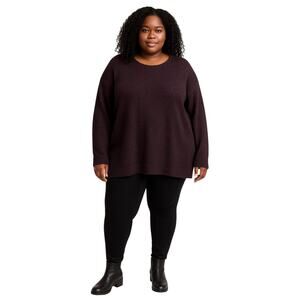 Avenue Pullover Sweater Tight Knit Long Sleeve Crew Neck Women's Plus Size 26/28